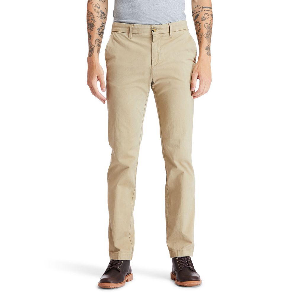 Pantaloni Timberland Barbati Kaki - Squam Lake Stretch Chino - Romania - DBIATM963